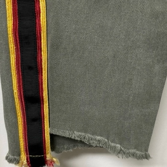 Pam & Gela Olive Green Utility Pants w/Multicolor Side Stripes, Lace-Up - Picture 6 of 11